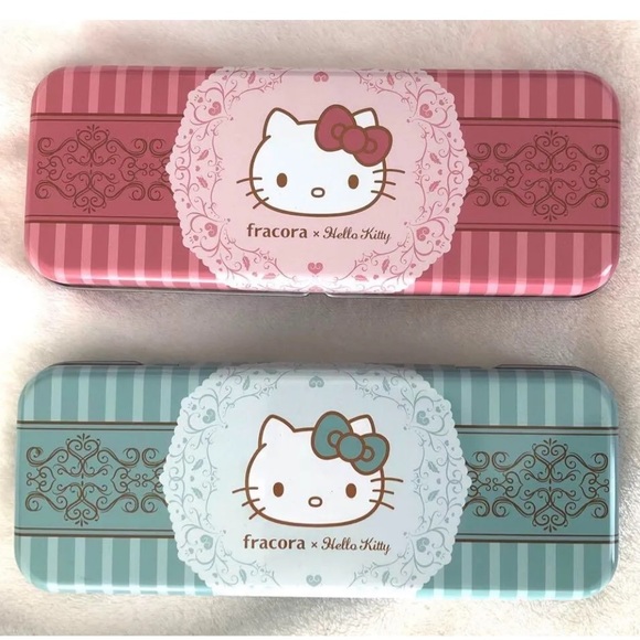 HELLO KITTY Japan x Fracora Pencil Case Metal Tin Box Makeup Brush Pen Sanrio 🎀 - Picture 9 of 10